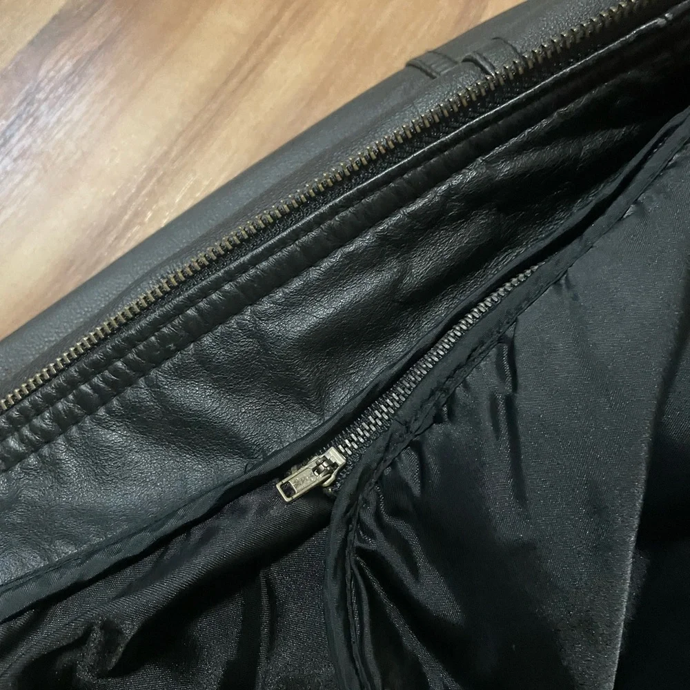 Wilsons Thinsulate Black Leather Bomber Jacket Sz L - Picture 8 of 13